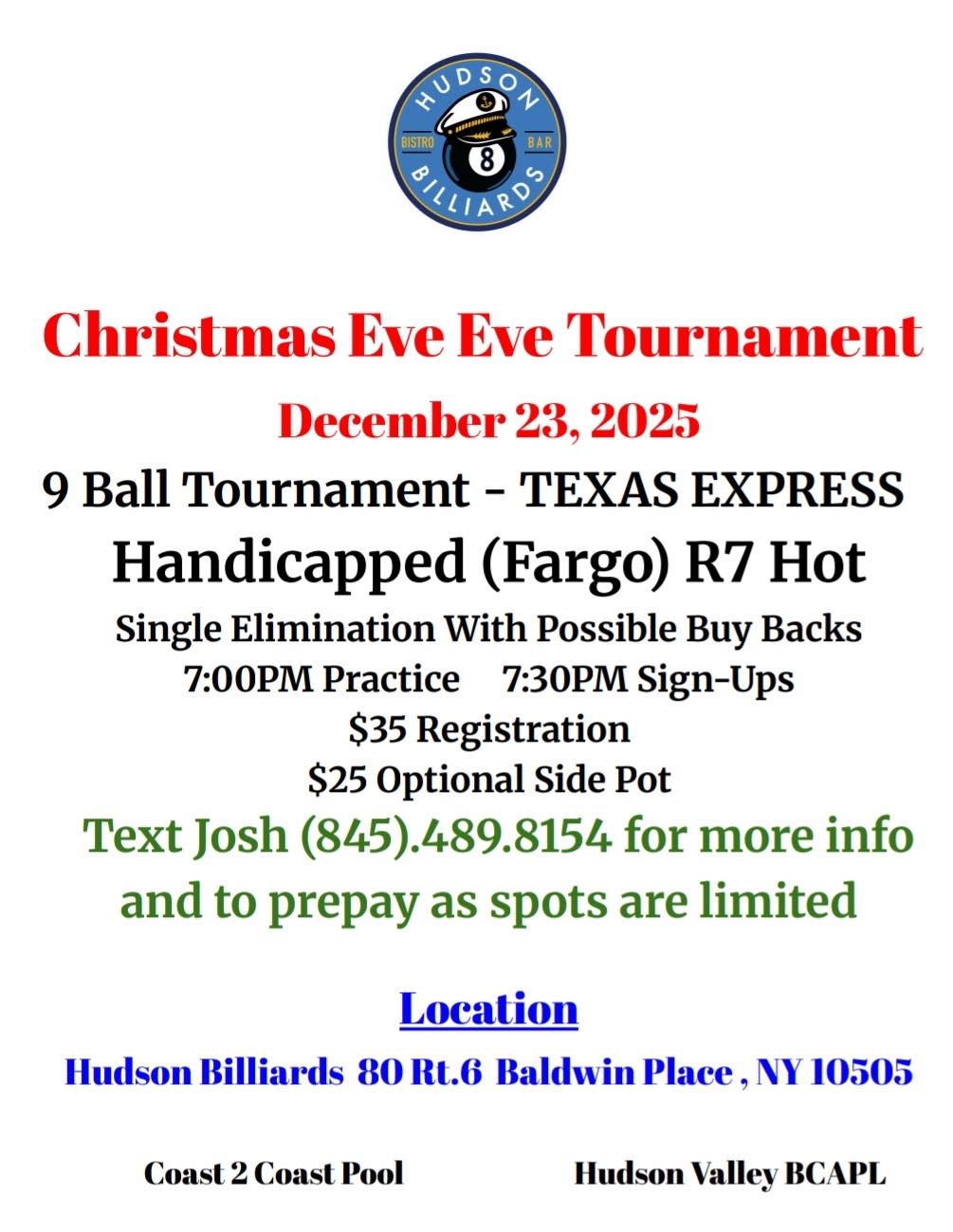 Tournament flyer / rules image